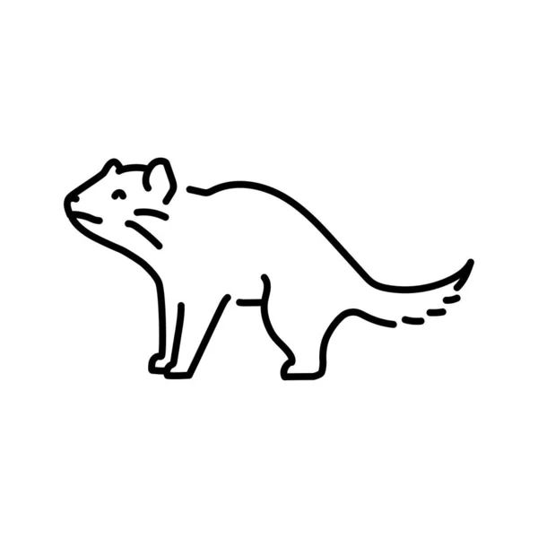 Ilustração Linha Cores Diabo Tasmânia Animais Austrália — Vetor de Stock