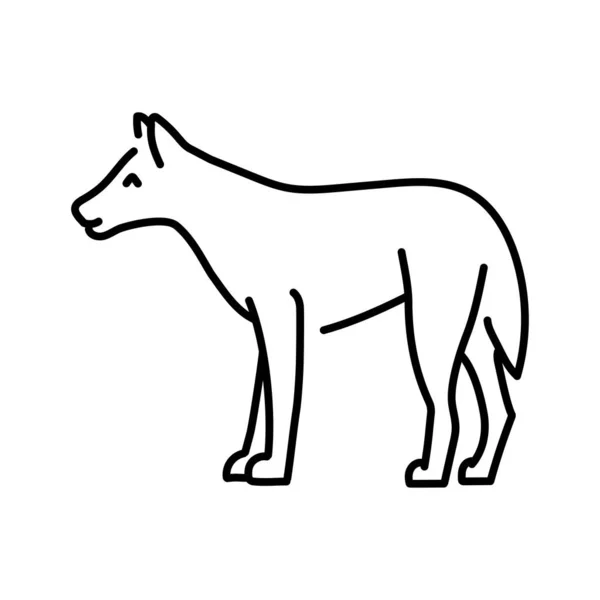 Dingo狗的彩色线条图解 澳大利亚的动物 — 图库矢量图片