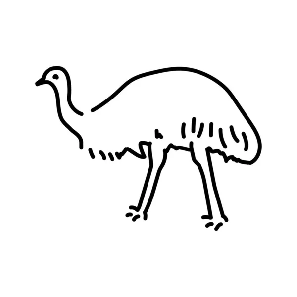 Australian Ostrich Emu Color Line Illustration Animals Australia — Stock Vector