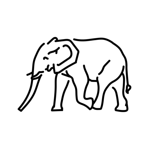 Африканська Кольорова Лінія Слона Тварини Африки — стоковий вектор