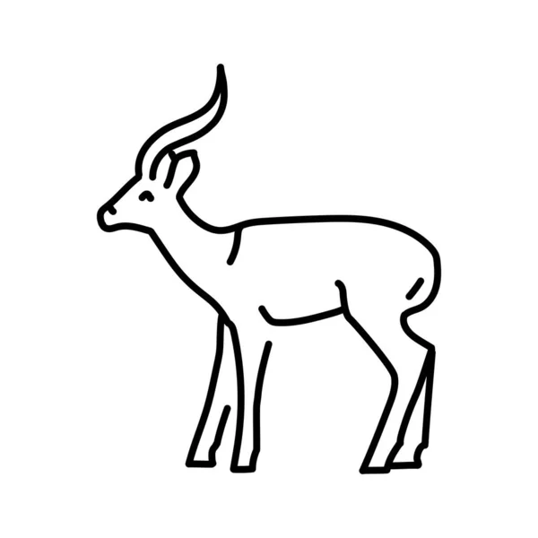 Illustrazione Della Linea Colori Gazelle Animali Africa — Vettoriale Stock