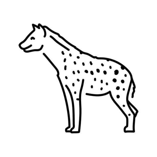 Illustrazione Della Linea Colori Iena Animali Africa — Vettoriale Stock