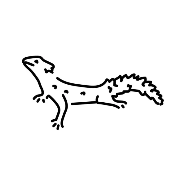 Lizard Kleur Lijn Illustratie Dieren Van Afrika — Stockvector