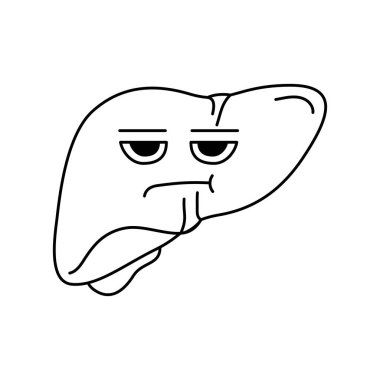 İnsan organı renk çizgisi simgesi. Duyguların maskotu. Web sayfası, mobil uygulama, tanıtım için resim grafiği.