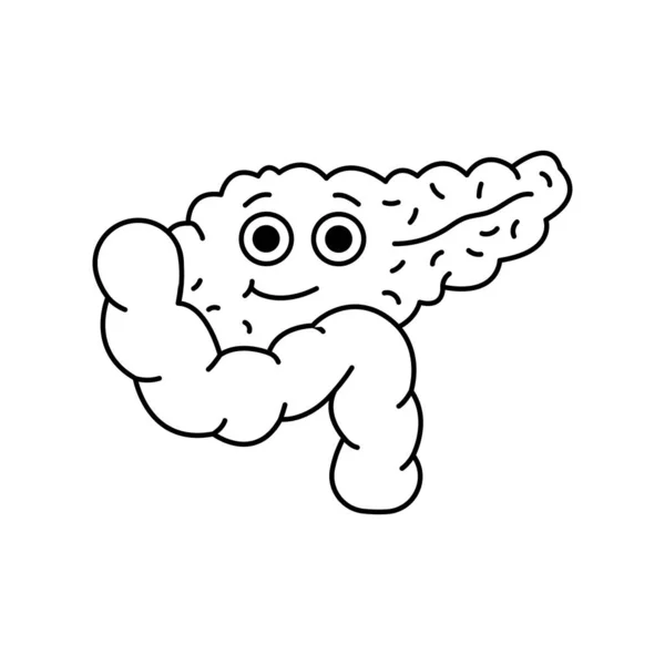 Das Symbol Des Menschlichen Organs Bauchspeicheldrüse Maskottchen Der Emotionen Piktogramm — Stockvektor