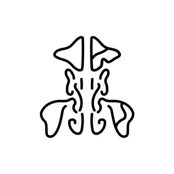 鼻窦炎在鼻窦炎彩线图标 移动应用程序 弹药的象形文字 — 图库矢量图片