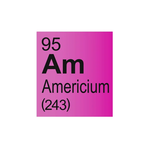 Americium Élément Chimique Mendeleev Tableau Périodique Sur Fond Rose — Image vectorielle