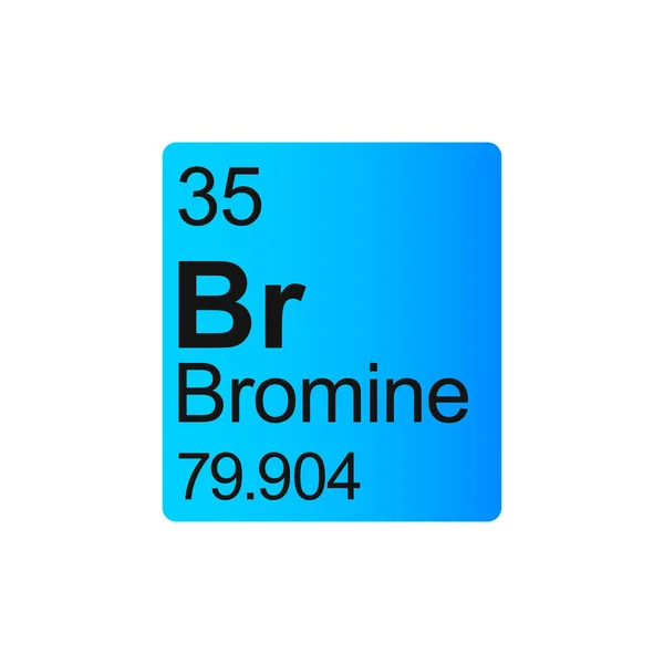 Elemento Químico Bromo Mendeleev Tabela Periódica Sobre Fundo Azul — Vetor de Stock