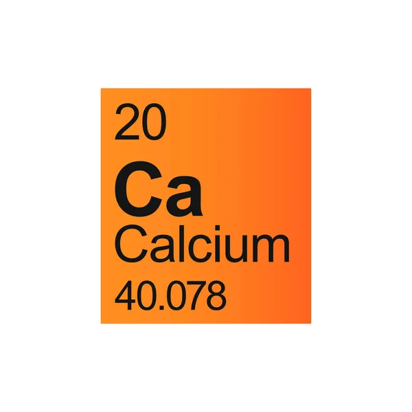 Calcium Chemical Element Mendeleev Periodic Table Orange Background — Stock Vector
