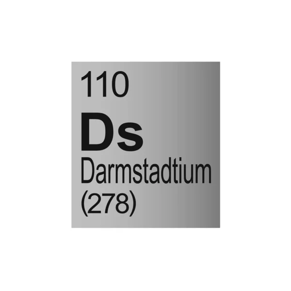Mendeleev Periodic Table Darmstadtium Kémiai Eleme Szürke Alapon — Stock Vector