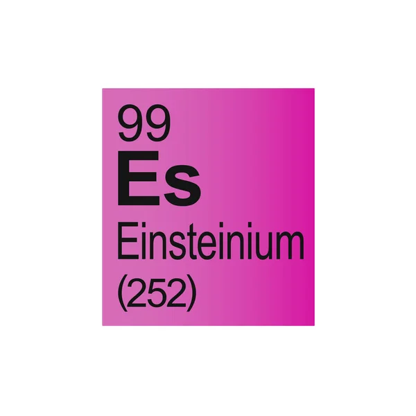 Einsteinium Pierwiastek Chemiczny Mendelejewa Tablica Cykliczności Różowym Tle — Wektor stockowy