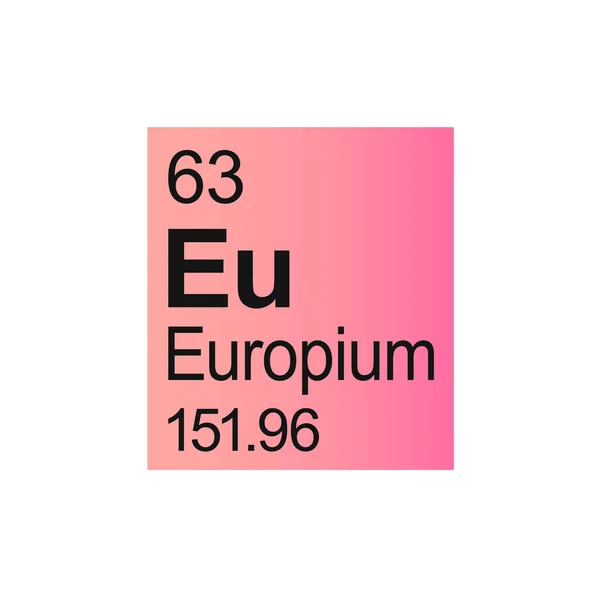 Pembe Zemin Üzerinde Mendeleev Periyodik Tablosu Nun Europium Kimyasal Elementi — Stok Vektör