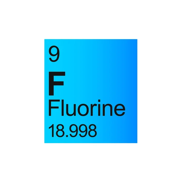 Mendeleev Periodikus Táblázat Fluortartalmú Kémiai Eleme Kék Alapon — Stock Vector