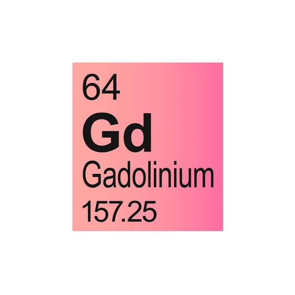 Gadolinium Kemisk Del Mendeleev Periodisk Tabell Rosa Bakgrund — Stock vektor