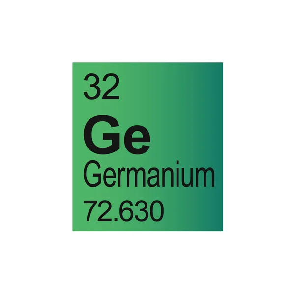 Elemento Químico Germânio Mendeleev Tabela Periódica Sobre Fundo Verde — Vetor de Stock