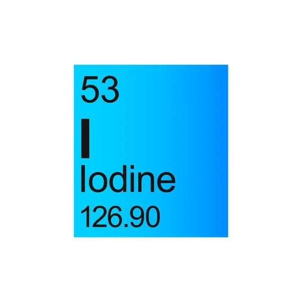 Elemento Químico Yodo Mendeleev Tabla Periódica Sobre Fondo Azul — Archivo Imágenes Vectoriales