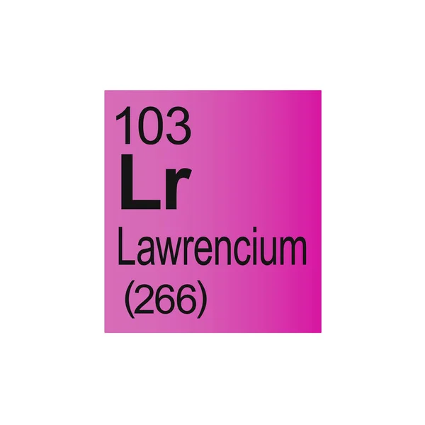Химический Элемент Лоренция Менделеева Периодическая Таблица Розовом Фоне — стоковый вектор