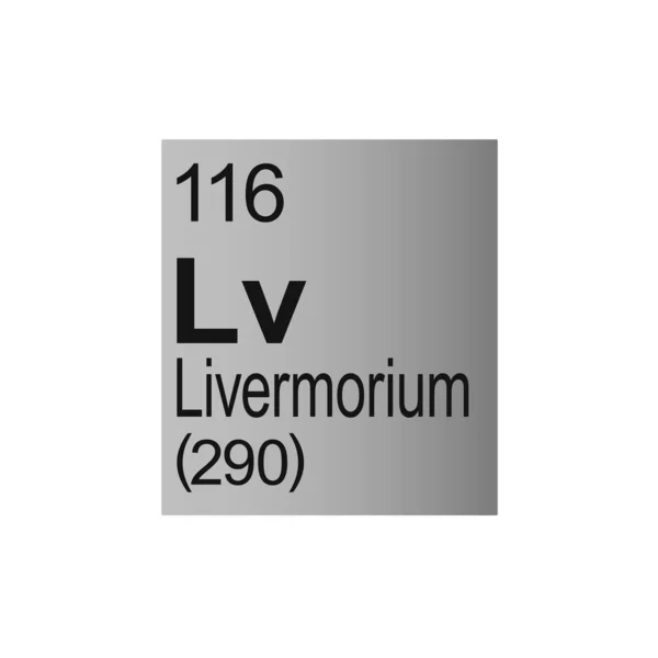 Livermorium Chemický Prvek Mendeleev Periodická Tabulka Šedém Pozadí — Stockový vektor