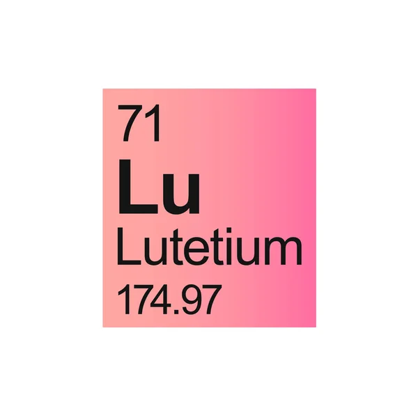 Element Chemiczny Lutetu Mendelejewa Tablica Cykliczności Różowym Tle — Wektor stockowy