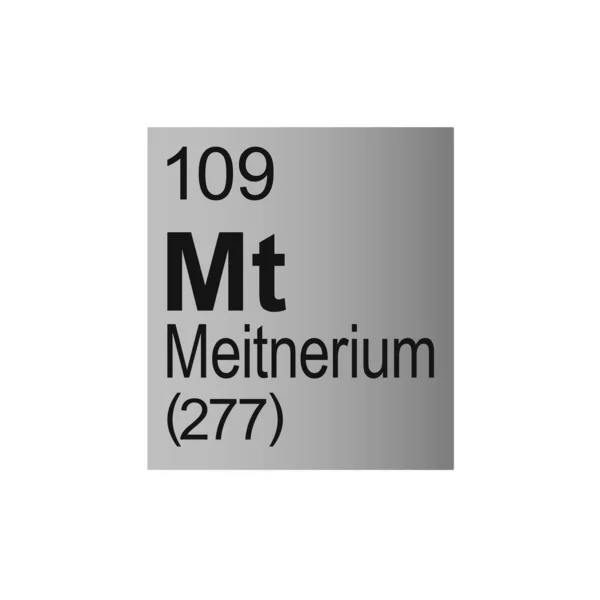 Химический Элемент Мейтнерия Менделеева Периодическая Таблица Сером Фоне — стоковый вектор