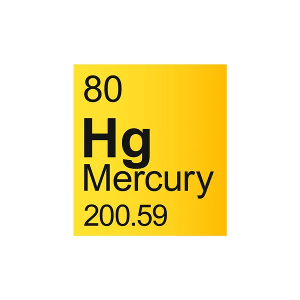 Quecksilber Chemisches Element Des Mendeleev Periodensystems Auf Gelbem Hintergrund — Stockvektor