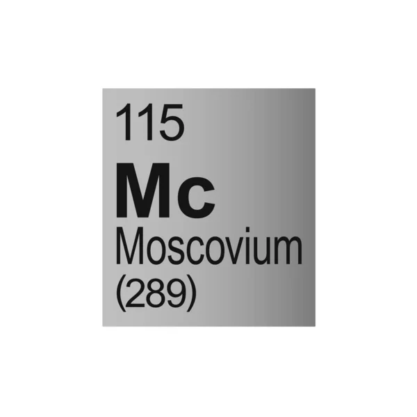 Χημικό Στοιχείο Moscovium Του Περιοδικού Πίνακα Mendeleev Γκρίζο Φόντο — Διανυσματικό Αρχείο