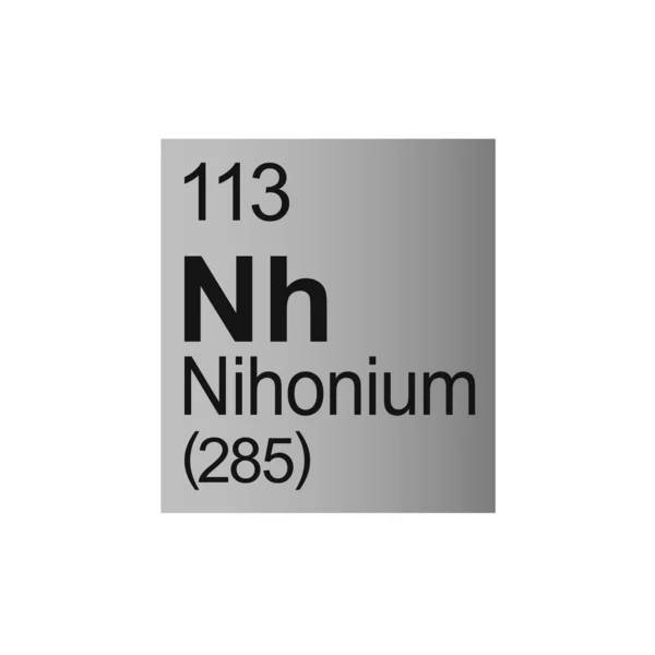 Nihonium Kemisk Del Mendeleev Periodisk Tabell Grå Bakgrund — Stock vektor