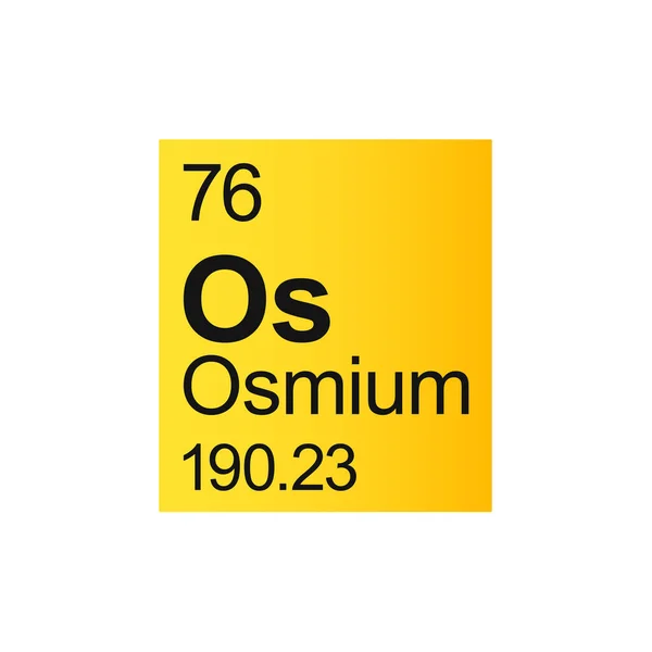 Elemento Químico Ósmio Tabela Periódica Mendeleev Sobre Fundo Amarelo — Vetor de Stock