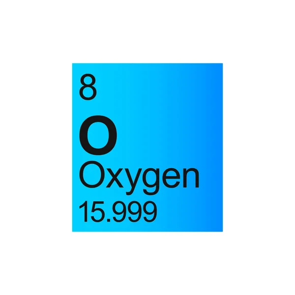 Elemento Químico Oxígeno Mendeleev Tabla Periódica Sobre Fondo Azul — Vector de stock