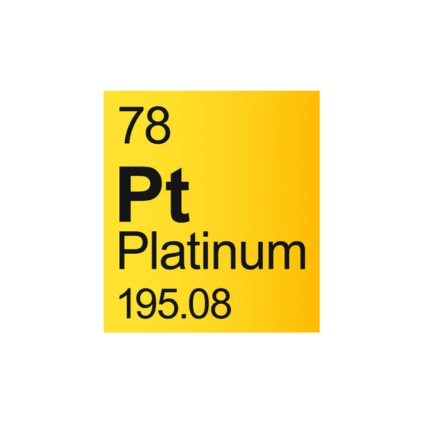 Πλατινένιο Χημικό Στοιχείο Του Περιοδικού Πίνακα Mendeleev Κίτρινο Φόντο — Διανυσματικό Αρχείο