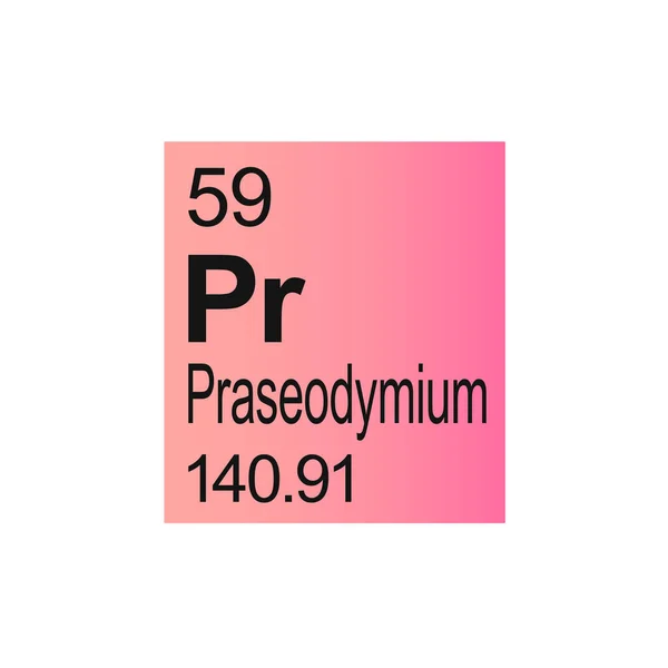 Празеодимовый Химический Элемент Менделеева Периодическая Таблица Розовом Фоне — стоковый вектор