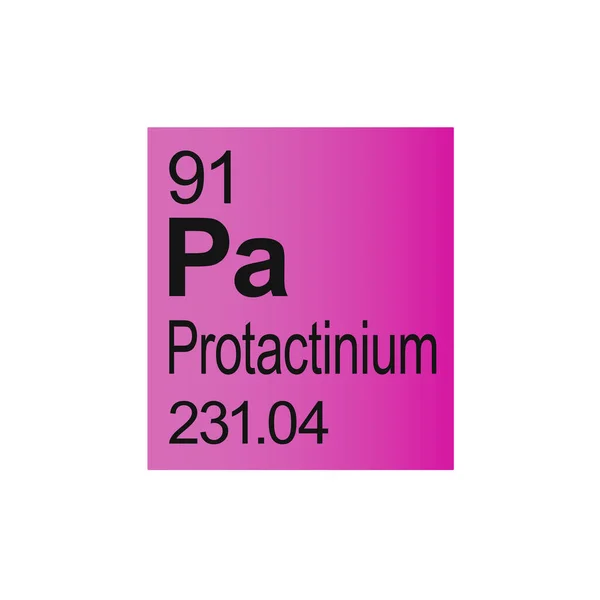 Protactinium Chemisch Element Van Mendeleev Periodiek Systeem Roze Achtergrond — Stockvector