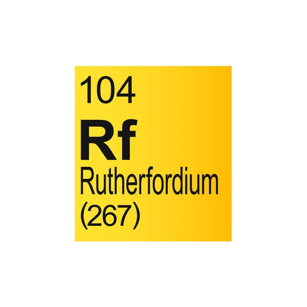 Mendeleev Periodikus Táblázat Rutherfordium Kémiai Eleme Sárga Alapon Színes Vektor — Stock Vector