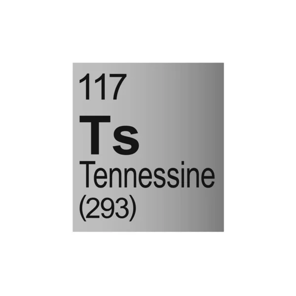 Χημικό Στοιχείο Τενοσίνης Του Περιοδικού Πίνακα Mendeleev Γκρίζο Φόντο Πολύχρωμο — Διανυσματικό Αρχείο