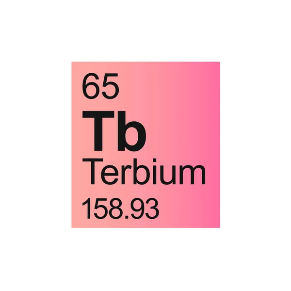 Terbium Χημικό Στοιχείο Του Περιοδικού Πίνακα Mendeleev Ροζ Φόντο Πολύχρωμο — Διανυσματικό Αρχείο