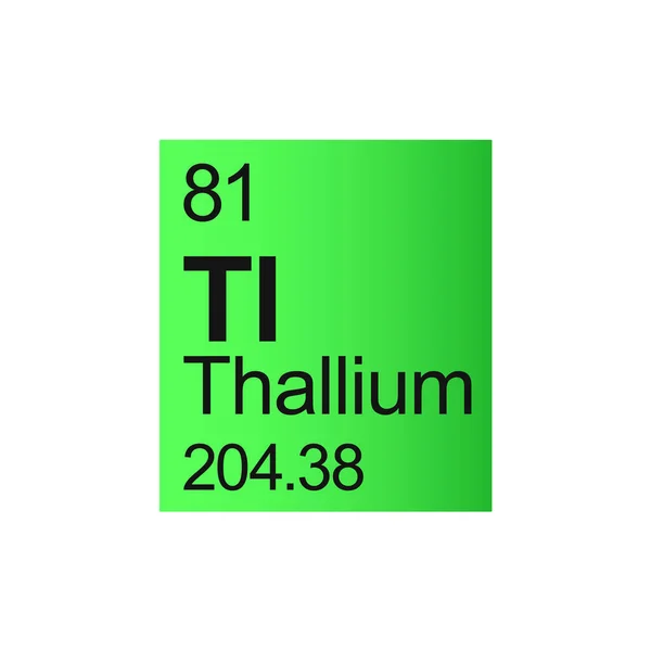 Chemický Prvek Thallia Mendeleeva Periodická Tabulka Zeleném Pozadí Barevná Vektorová — Stockový vektor