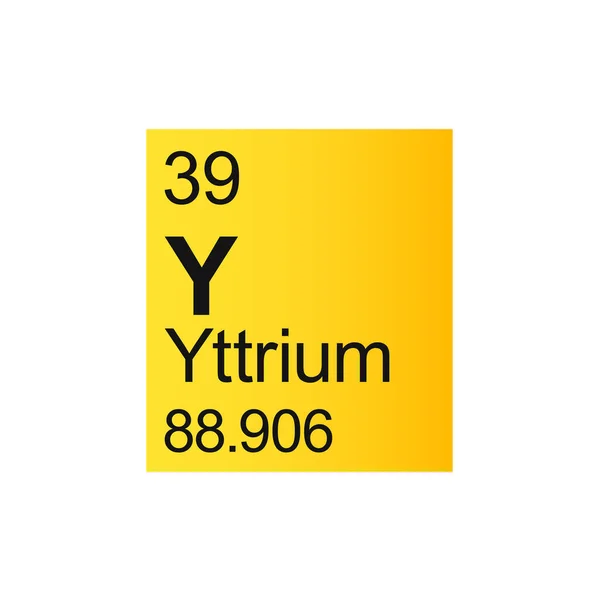 Sarı Arka Planda Mendeleev Periyodik Tablosu Nun Yttrium Kimyasal Elementi — Stok Vektör