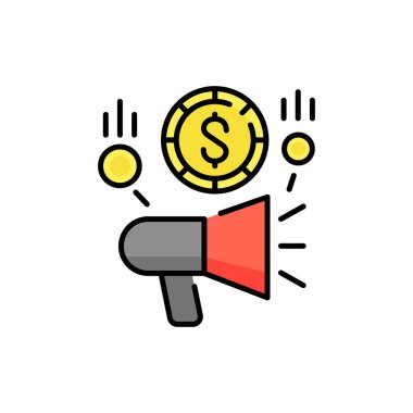 Pazarlama çizgisi simgesi. İş dünyası kitle fonlama ve finans 