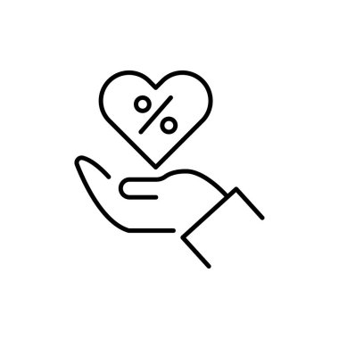 Faiz çizgisi simgesi bağışla. İş dünyası kitle fonlaması