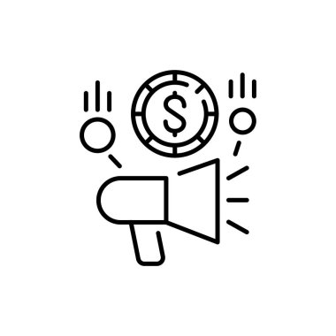 Pazarlama çizgisi simgesi. İş dünyası kitle fonlama ve finans 