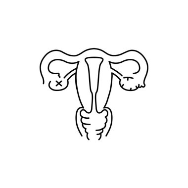 Uterine myoma color line icon. Gynecology problem