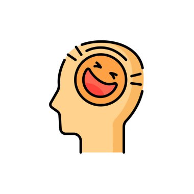 Espri anlayışı renk çizgisi simgesi. İnsan davranışları. Kişinin duyguları.