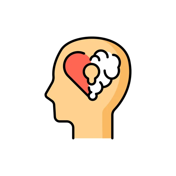 Emotional Intelligence Color Line Icon Human Behavior Self Education — Stock Vector