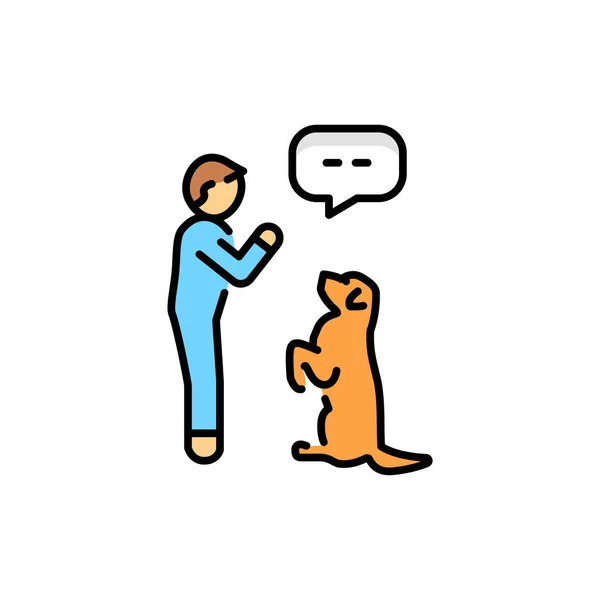 Stand Command Color Line Icon Dog Training — Archivo Imágenes Vectoriales