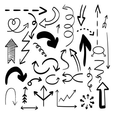 Sketch arrows. Vector doodle elements
