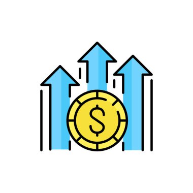 Financial growth color line icon. Business success.