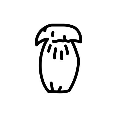 White mushroom color line icon. Cooking ingredient. 