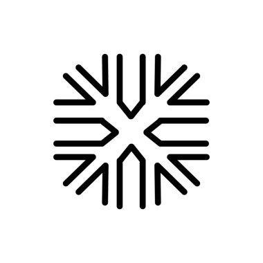 Snowflake color line icon. Geometric ornament. Festive decoration. 