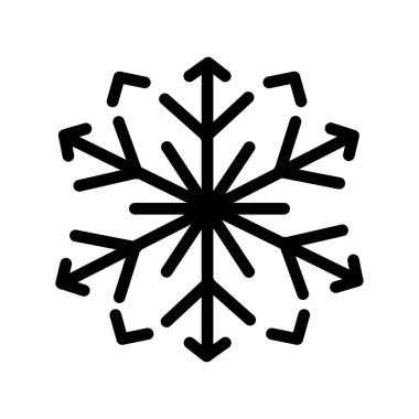Snowflake color line icon. Geometric ornament. 