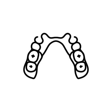 Removable partial denture line icon. Dental prosthetic. Vector illustration